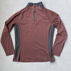Rei CoOp Top Womens XS Burgundy 1/4 Zip Lightweight Base Layer‎ Long Sleeve